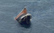 The Honduran oil tanker Playboy 3 sinking by the stirn after sustaining collision damage. The vessel was succesfully recovered.