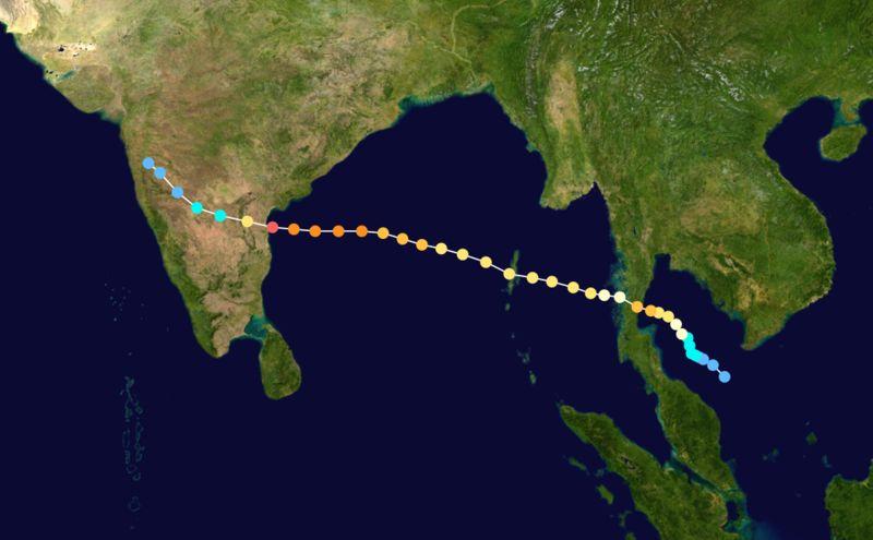 The birthplace and tracking of typhoon Gay 1989 - The first typhoon to start in the Gulf of Thailand in 40 years