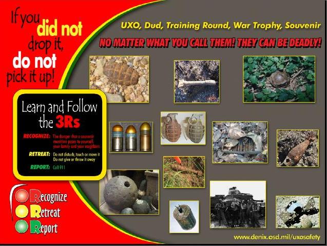 US Military Unexploded Ordinance (UXO) Safety Guide Poster download